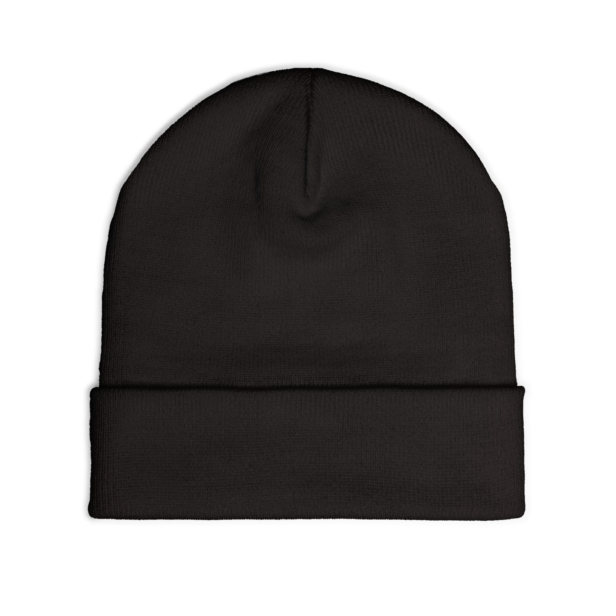 Embroidered 'Stone Protection' Knit Beanie — Warm Gray Cuffed Hat with Logo - Image 8